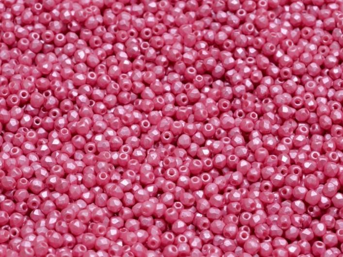 Fire Polished Faceted Beads Round 2 mm, Pastel Pink, Czech Glass