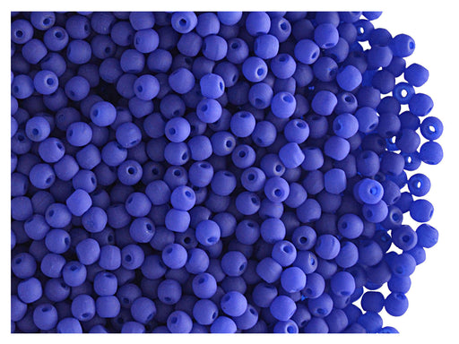 4 g Round NEON ESTRELA Beads, 2mm, Dark Blue (UV Active), Czech Glass