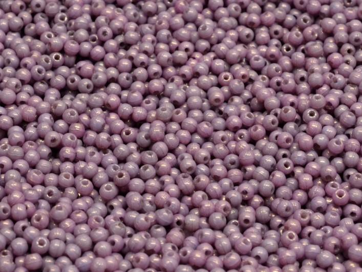 Round Beads 2 mm, Alabaster Lila Vega Luster, Czech Glass