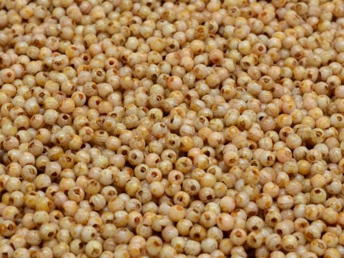 Round Beads 2 mm, Alabaster Travertine, Czech Glass