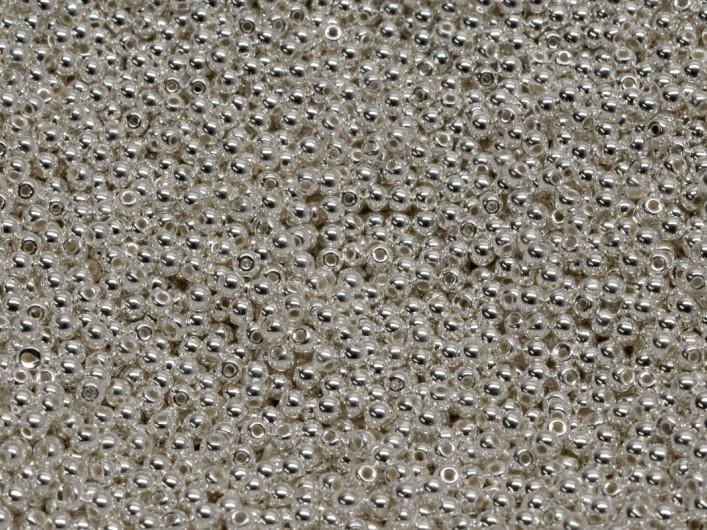 Round Beads 2 mm, Sterling Silver Plated, Czech Glass