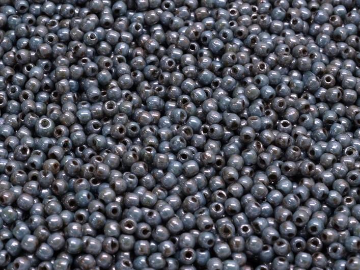 Round Beads 2 mm, Alabaster Lazure Blue, Czech Glass