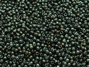 Round Beads 2 mm, Jet Green Luster, Czech Glass