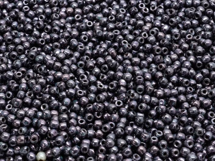 Round Beads 2 mm, Jet Vega Luster, Czech Glass