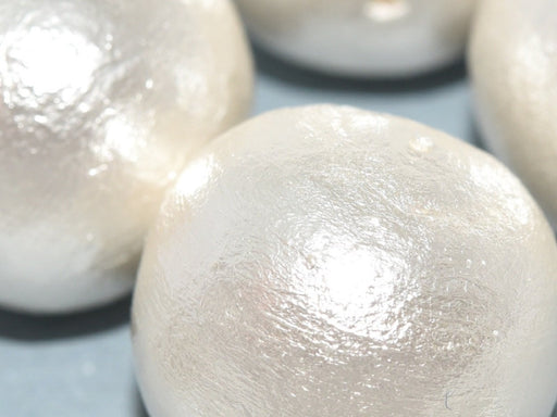 Cotton Pearls 30 mm, White, Miyuki Japanese Beads
