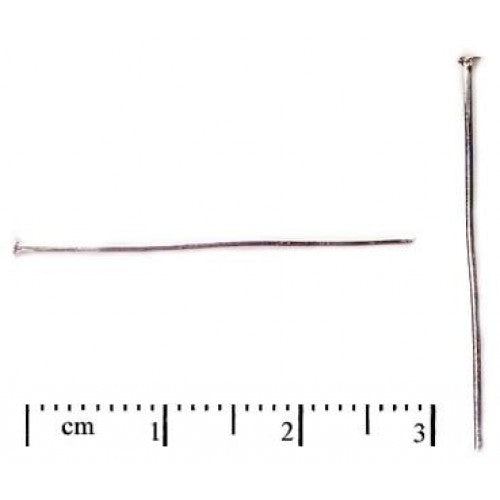 20 pcs Headpin, 30mm, Silver