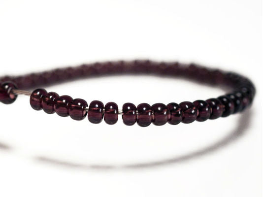 20 g 11/0 Seed Beads Preciosa Ornela, Dark Amethyst Transparent, Czech Glass