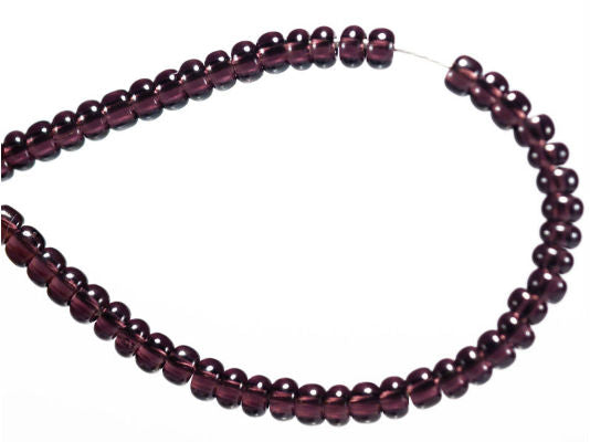 20 g 11/0 Seed Beads Preciosa Ornela, Dark Amethyst Transparent, Czech Glass