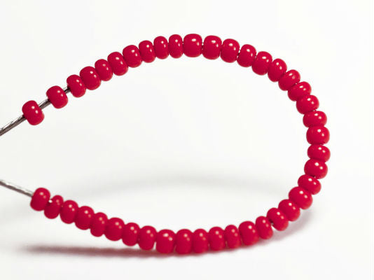 20 g 13/0 Seed Beads Preciosa Ornela, Red Coral Opaque, Czech Glass