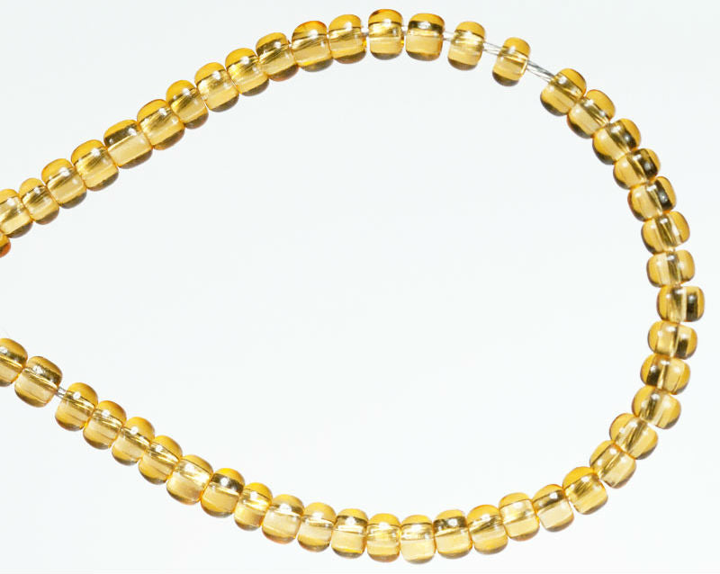 20 g 11/0 Seed Beads Preciosa Ornela, Medium Topaz Transparent, Square Hole, Czech Glass
