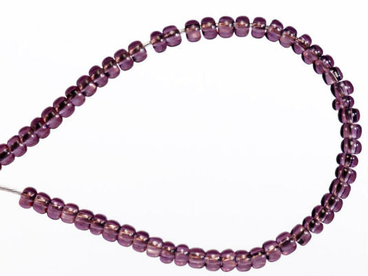 20 g 11/0 Seed Beads Preciosa Ornela, Amethyst Transparent, Square Hole, Czech Glass
