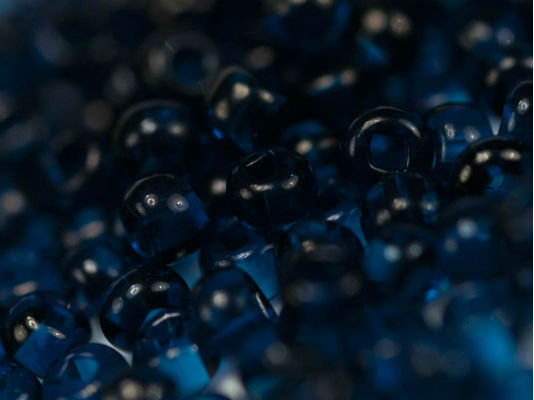 20 g 11/0 Seed Beads Preciosa Ornela, Dark Blue Transparent, Square Hole, Czech Glass