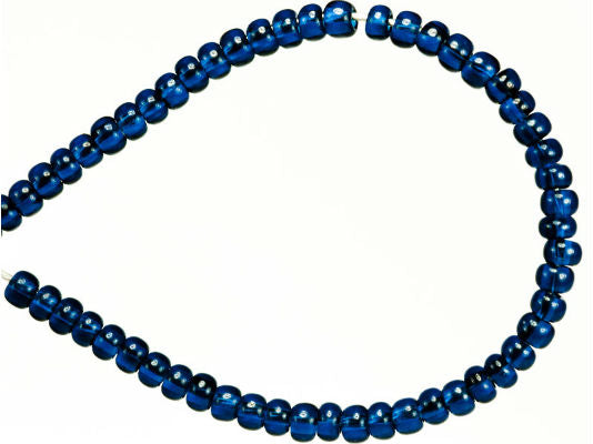 20 g 11/0 Seed Beads Preciosa Ornela, Dark Blue Transparent, Square Hole, Czech Glass