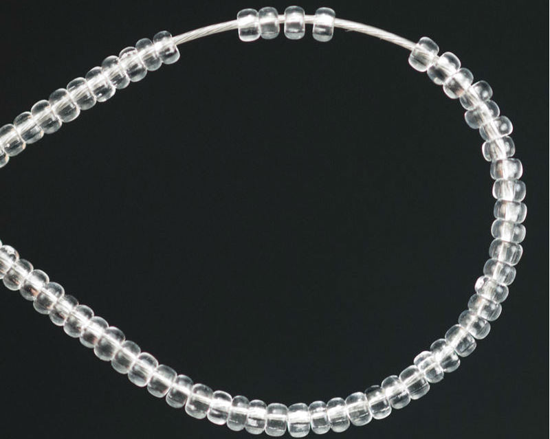 20 g 12/0 Seed Beads Preciosa Ornela, Crystal Clear, Square Hole, Czech Glass