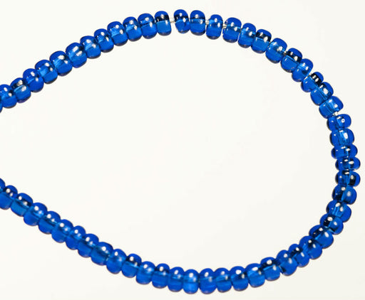 20 g 12/0 Seed Beads Preciosa Ornela, Blue Transparent, Square Hole, Czech Glass