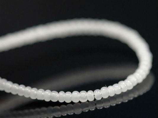 10 g 13/0 1-Cut Seed Beads Charlotte Preciosa Ornela, White Opal, Czech Glass