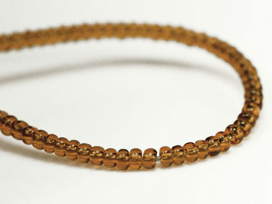 10 g 13/0 1-Cut Seed Beads Charlotte Preciosa Ornela, Topaz Transparent, Czech Glass