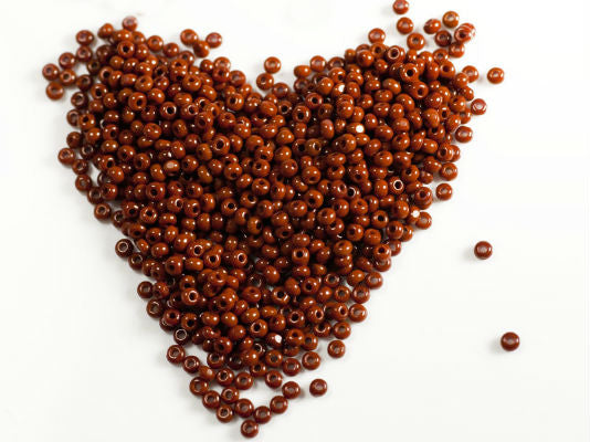 10 g 13/0 1-Cut Seed Beads Charlotte Preciosa Ornela, Brown Opaque, Czech Glass