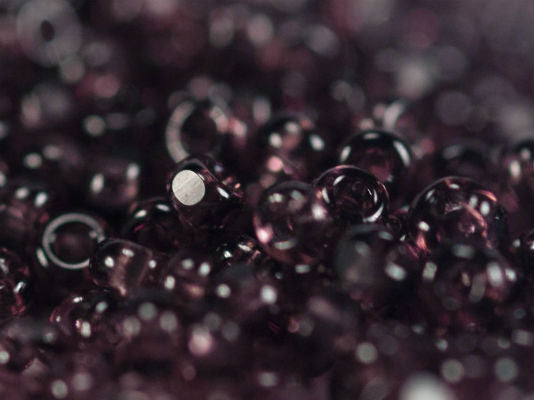 10 g 13/0 1-Cut Seed Beads Charlotte Preciosa Ornela, Dark Amethyst Transparent, Czech Glass