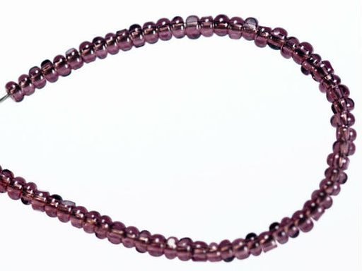 10 g 13/0 1-Cut Seed Beads Charlotte Preciosa Ornela, Dark Amethyst Transparent, Czech Glass