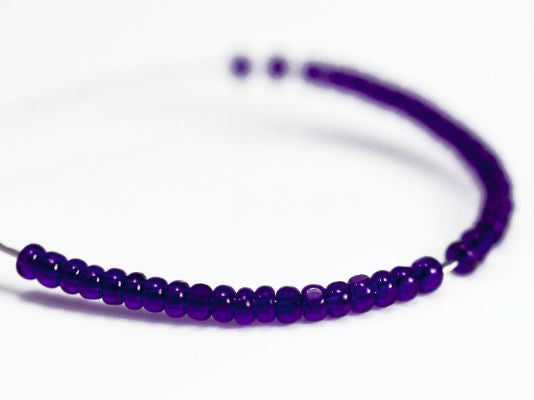 10 g 13/0 1-Cut Seed Beads Charlotte Preciosa Ornela, Dark Blue Transparent, Czech Glass