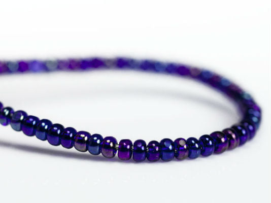 10 g 13/0 1-Cut Seed Beads Charlotte Preciosa Ornela, Metallic Blue Iris, Czech Glass