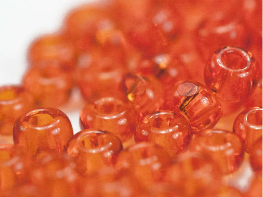 10 g 13/0 1-Cut Seed Beads Charlotte Preciosa Ornela, Orange Transparent, Czech Glass
