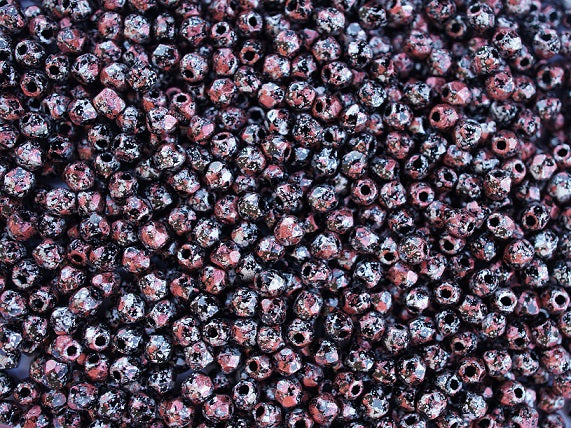 100 pcs Fire Polished Faceted Beads Round, 3mm, Tweedy Red, Czech Glass