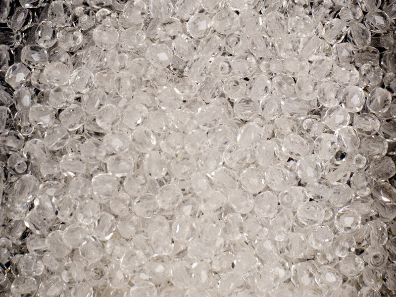 100 pcs Fire Polished Faceted Beads Round, 3mm, Crystal Clear, Czech Glass
