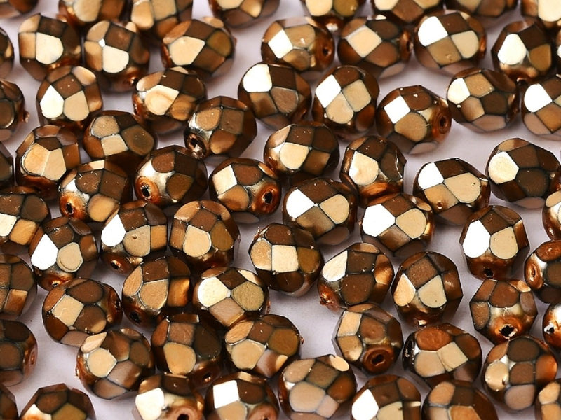 100 pcs 100 pcs Fire Polished Beads 3 mm Jet Heavy Metal Beige Czech Glass Beige