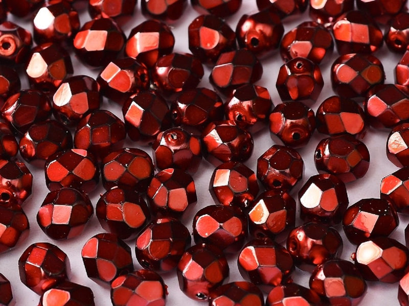 100 pcs 100 pcs Fire Polished Beads 3 mm Jet Heavy Metal Hot Pink Czech Glass Pink
