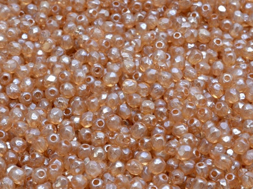100 pcs Fire-Polished Faceted Beads Round 3mm, Czech Glass, Crystal Etched Celsian Full