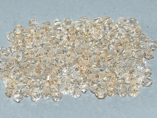 Machine Cut Beads (M.C. Beads) 3 mm, Crystal Honey, Czech Glass