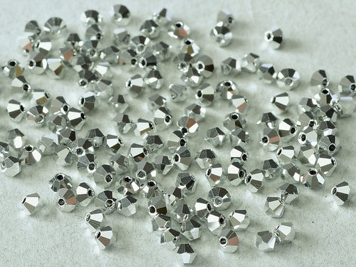 Machine Cut Beads (M.C. Beads) 3 mm, Crystal Labrador Full, Czech Glass