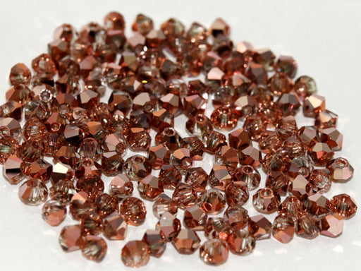Machine Cut Beads (M.C. Beads) 3 mm, Crystal Capri Gold, Czech Glass