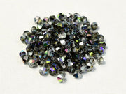 Machine Cut Beads (M.C. Beads) 3 mm, Crystal Graphite Rainbow, Czech Glass