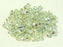 Machine Cut Beads (M.C. Beads) 3 mm, Crystal Green Rainbow, Czech Glass