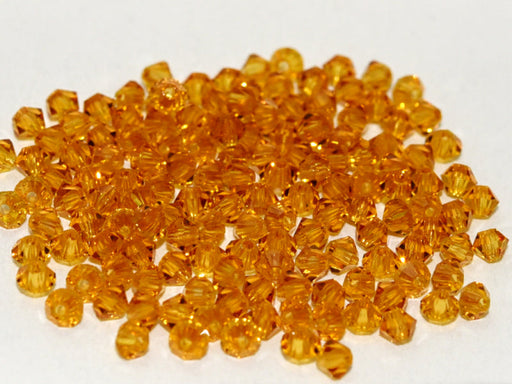 Machine Cut Beads (M.C. Beads) 3 mm, Topaz Transparent, Czech Glass