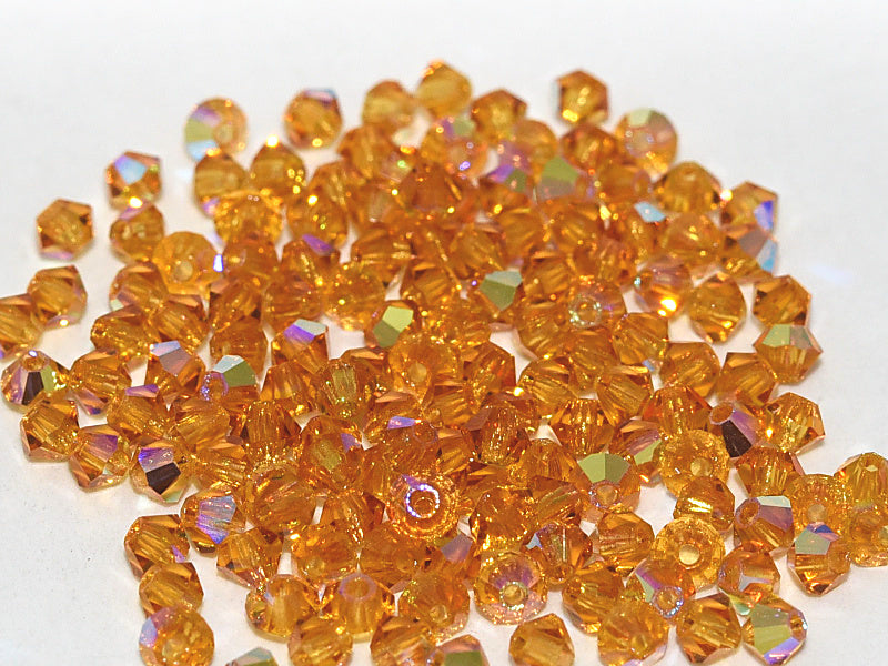Machine Cut Beads (M.C. Beads) 3 mm, Topaz AB, Czech Glass