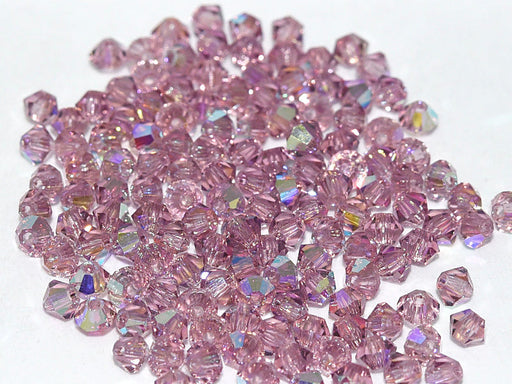 Machine Cut Beads (M.C. Beads) 3 mm, Light Amethyst AB, Czech Glass