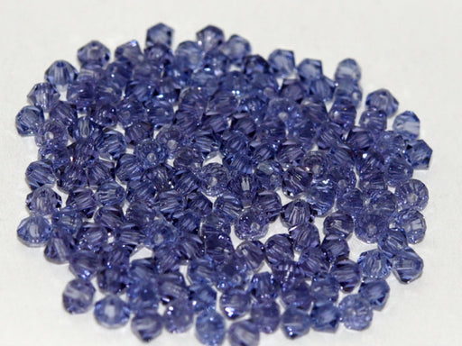 Machine Cut Beads (M.C. Beads) 3 mm, Tanzanite Transparent, Czech Glass