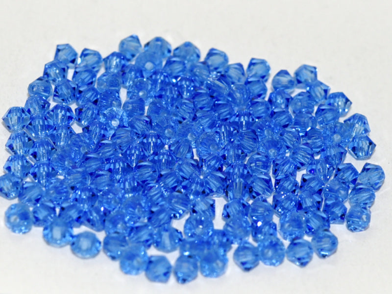 Machine Cut Beads (M.C. Beads) 3 mm, Sapphire Transparent, Czech Glass