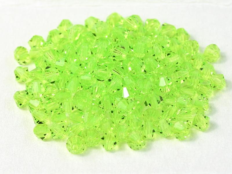 Machine Cut Beads (M.C. Beads) 3 mm, Limecicle Transparent, Czech Glass
