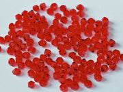 Machine Cut Beads (M.C. Beads) 3 mm, Light Siam Transparent, Czech Glass