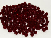 Machine Cut Beads (M.C. Beads) 3 mm, Siam Transparent, Czech Glass