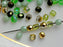 0,88 oz (25 g) Mix of Faceted Fire Polished Beads 3 mm, 5 Сolors Forest Haze, Czech Glass