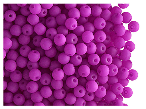 160 pcs Round NEON ESTRELA Beads, 3mm, Purple (UV Active), Czech Glass