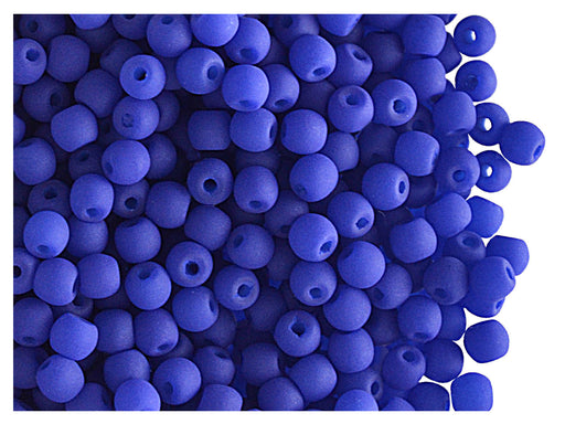 160 pcs Round NEON ESTRELA Beads, 3mm, Dark Blue (UV Active), Czech Glass