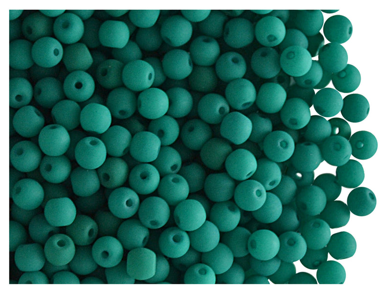 160 pcs Round NEON ESTRELA Beads, 3mm, Emerald Green (UV Active), Czech Glass