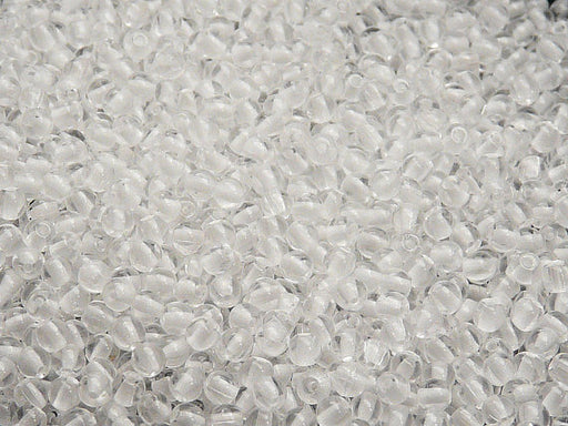 100 pcs Round Pressed Beads, 3mm, Crystal Clear, Czech Glass
